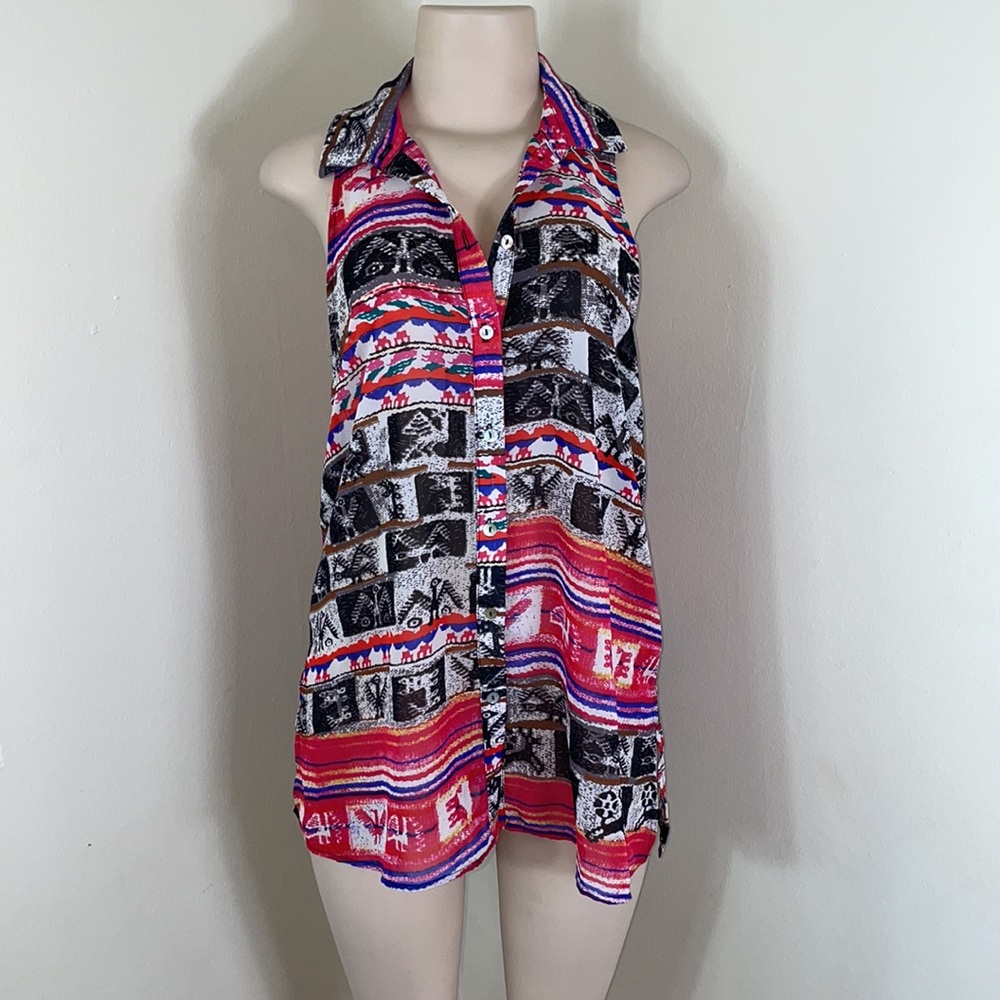 Show Me Your Mumu Caz Collared Top Wild Wyoming